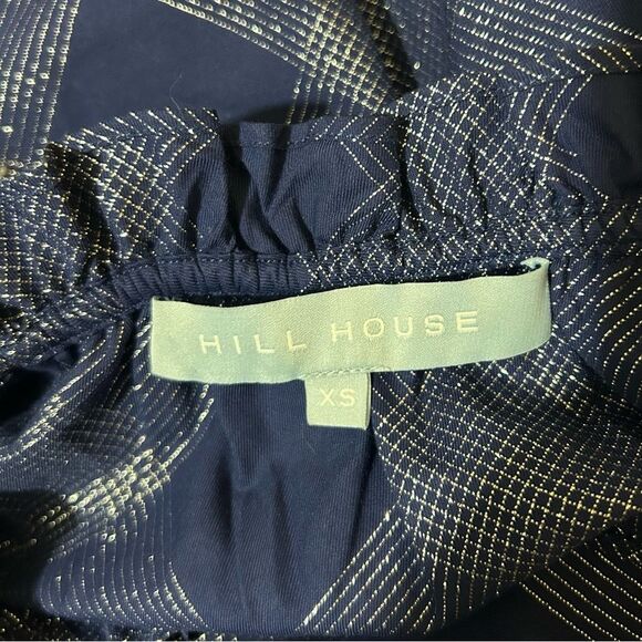 Hill House Dress Katherine Nap Navy Glitter Check Puff Sleeve Mini Shift - Picture 5 of 8